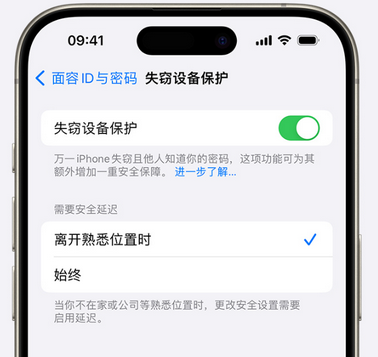 江州苹果手机维修分享iOS17'失窃设备保护'功能是什么？ 